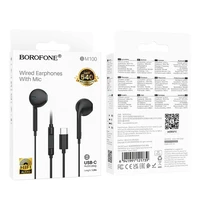 Borofone ausinės BM100 Fuente su mikrofonu Type C (DAC) juodos