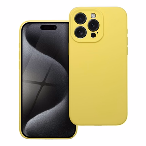 Silikoninis 2mm dėklas telefonui IPHONE 15 Pro Max citrininis