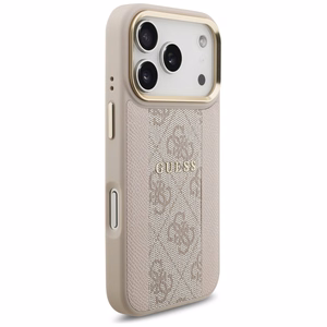 Guess 4G Stripe Magnetinis dėklas telefonui iPhone 17 Pro - rožinis