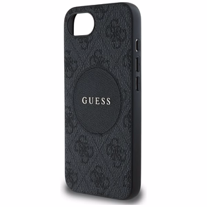 Guess 4G Circle Classic Logo Magnetinis dėklas telefonui iPhone 16e - juoda