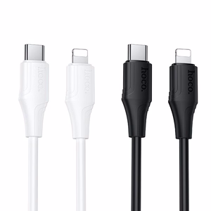 Silikoninis kabelis USB A į Lightning Hoco 27W 1 m X124 baltas