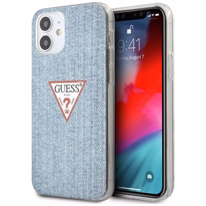 Guess GUHCP12SPCUJULLB iPhone 12 mini 5.4" mėlynas/šviesiai mėlynas kietas dėklas Jeans kolekcija