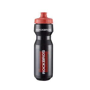 Rockbros 750 ml dviračio gertuvė - skaidri juoda su raudonu antgaliu
