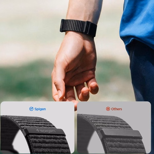 Spigen WBF01 dirželis, skirtas Apple Watch 44 / 45 / 46 / 49 mm, juodas