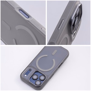 Case for iPhone 17 Pro / 18 Pro (low camera edge) Flexline Mag Cover compatible with MagSafe gray