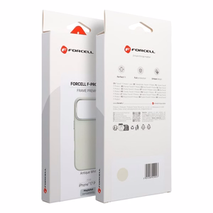 Case for iPhone 16e (SE4 2025) / 17e Forcell F-Protect Frame Premium compatible with Magsafe antique white 0INT