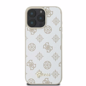 Guess Bijūnų užrašas Magnetinis dėklas telefonui iPhone 16 Pro - baltas
