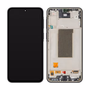 Ekranas Samsung A376 A37 5G su lietimui jautriu stikliuku ir rėmeliu originalus Charcoal (service pack)