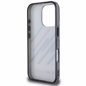 BMW Motosport IML atsitiktinės juostos iPhone 16 Pro dėklas - pilkas