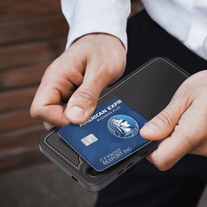 Dėklas telefonui Samsung Galaxy S25+ su stovu ir pinigine (m) - juodas