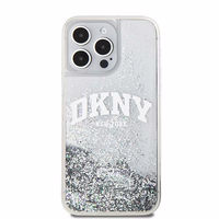 DKNY dėklas telefonui iPhone 15 Pro Max 6,7" DKHCP15XLBNAET baltas HC skysti blizgučiai su arkinis logotipas