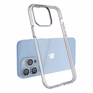 Spring Case dėklas telefonui iPhone 14 Pro Max silikoninis dangtelis su rėmeliu šviesiai mėlynas