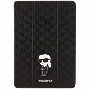 Karl Lagerfeld Saffiano Monogram Ikonik Dėklas iPad 10.2" 2019 (7-oji karta) Folio magnet Allover Cover - juodas