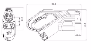 Разъём для электромобиля Duosida CCS 1, 200А, 3-фазный