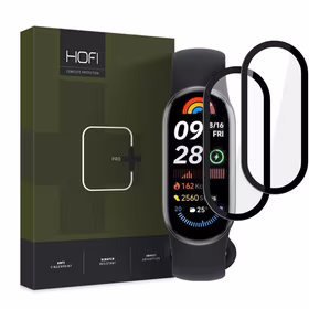 HIBRIDINIS STIKLAS HOFI HYBRID PRO+ 2-PACK XIAOMI SMART BAND 9 / 9 NFC JUODAS