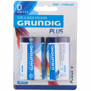 Grundig D / R20 1.5 V zinc batteries, 4100 mAh, 2 pcs.