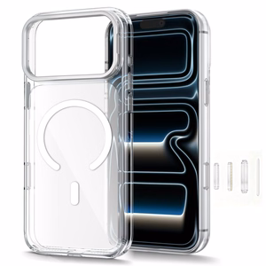 Tech-Protect MagStand MagSafe CC dėklas, skirtas iPhone 18 Pro / 17 Pro, skaidrus