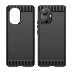 Carbon Case dėklas Realme 10 Pro+ lankstus silikoninis anglies dangtelis juodas