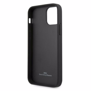 BMW odinis dėklas su perforuotais šonais iPhone 12 Pro Max - juodas