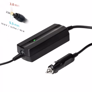 Automobilinis įkroviklis nešiojamam kompiuteriui Akyga AK-ND-37 (19V / 4.74A 90W 5.5 x 3.0mm + pin) SAMSUNG 1.2m