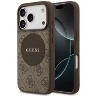 Guess 4G Circle Classic Logo Magnetinis dėklas telefonui iPhone 17 Pro - ruda