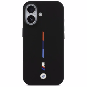 BMW M Silicon Tricolor Line MagSafe deklas iPhone 17 - juodas