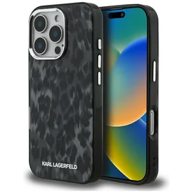 Karl Lagerfeld IML Leopard Pattern MagSafe deklas iPhone 16 Pro Max - juodas