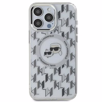 Karl Lagerfeld IML Monogram Karl & Choupette Head MagSafe dėklas iPhone 15 Pro Max - skaidrus