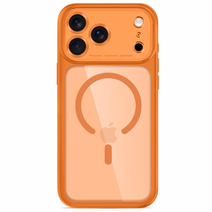 Tech-Protect MagPeak MagSafe CC dėklas, skirtas iPhone 18 Pro / 17 Pro, skaidrus oranžinis
