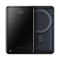 Magnetinė išorinė baterija Baseus Magnetic Bracket 10000mAh 20W MagSafe tamsiai mėlyna + USB-C laidas