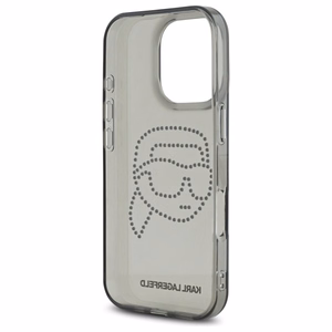 Karl Lagerfeld KLHCP16XHKHDCELK iPhone 16 Pro Max 6.9" juodas/juodas kietas dėklas IML Rhinestones Karl galva