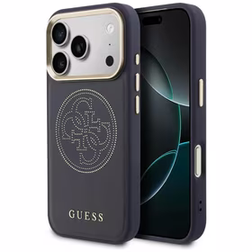 Guess Perforated 4G MagSafe dėklas for iPhone 17 Pro - mėlynas