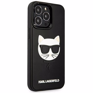 Karl Lagerfeld 3D guminis Choupette dėklas telefonui iPhone 13 Pro / iPhone 13 - juodas