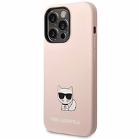 Karl Lagerfeld KLHCP14XSLCTPI iPhone 14 Pro Max 6.7 "kietas dėklas šviesiai rožinis / šviesiai rožinis Silikoninis Choupette Kūnas