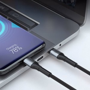 3mk Hyper Cable N-SERIES USB-C / USB-C laidas 50cm PD 3.0 QC 3.0 20V/3A 60W juodas