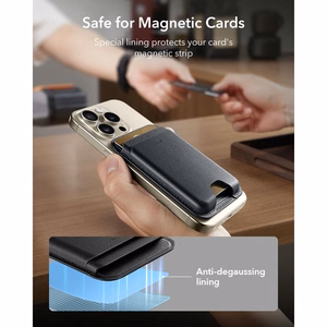 ESR Classic su RFID apsauga magnetinis „MagSafe“ kortelių dėklas telefonui – juodas