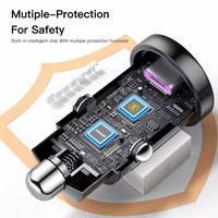 Automobilinis Įkroviklis Essager "Gyro Mini" Mėlynas 30W (2xQC3.0)