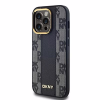 DKNY Odinis langeliais raštuotas magnetinis dėklas iPhone 13 Pro / 13 - juodas