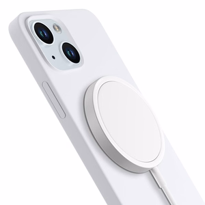 3mk Hardy Silikoninis Magnetinis dėklas iPhone 15 - balta ir sidabrinė