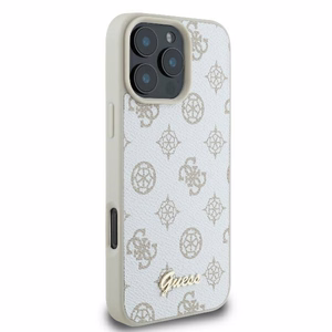 Guess Bijūnų užrašas Magnetinis dėklas telefonui iPhone 16 Pro - baltas