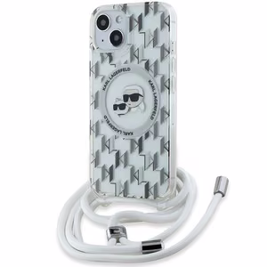 Karl Lagerfeld IML Crossbody Monogram Karl & Choupette Head Magnetinis dėklas telefonui iPhone 15 / 14 / 13 – permatomas