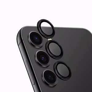 Uniq Optix aliuminio kameros objektyvo apsauginis stiklas Samsung Galaxy S24 kameros objektyvui su aplikatoriumi - juodas