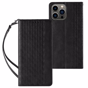 Magnet Strap Case для iPhone 12 Pro Max кошелёк + мини-подвеска ремешок чёрный
