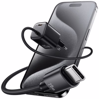 Tinklo įkroviklis USAMS JC Series CC261 20W GaN Mini Fast Charger 2xUSB-C juodas