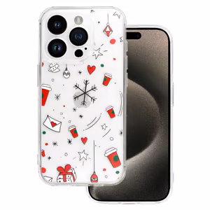 TEL PROTECT Kalėdinis skaidrus dėklas telefonui iPhone 16 Plus Dizainas 3