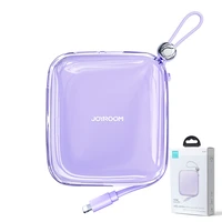 Joyroom išorinė baterija 10000mAh Jelly Series 22.5W su įmontuotu Lightning kabeliu violetinė (JR-L003)