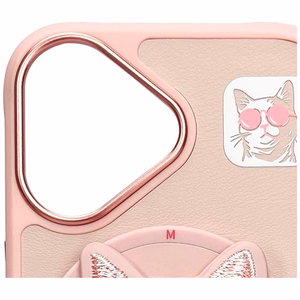 Nimmy Glasses Cool Cat MagSafe dėklas iPhone 16 - rožinis