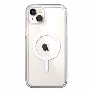 Speck Gemshell + MagSafe dėklas, skirtas iPhone 15 Plus / 14 Plus, su Microban antimikrobine apsauga, skaidrus