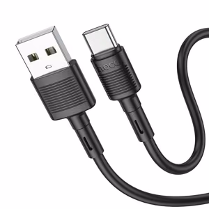 Hoco X83 USB-A – USB-C kabelis Cable USB A to USB C Hoco 3A 1 m X83, juodas, 1 m, 3A
