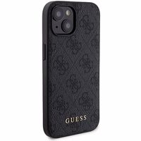 Guess 4G Metal Logo dėklas telefonui rinkinys iPhone 15 + 5000mAh Magnetinė išorinė baterija - juoda